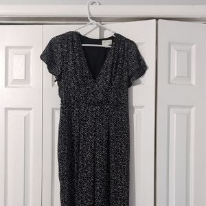 Elegant Black and White Polka Dot Pant Suit